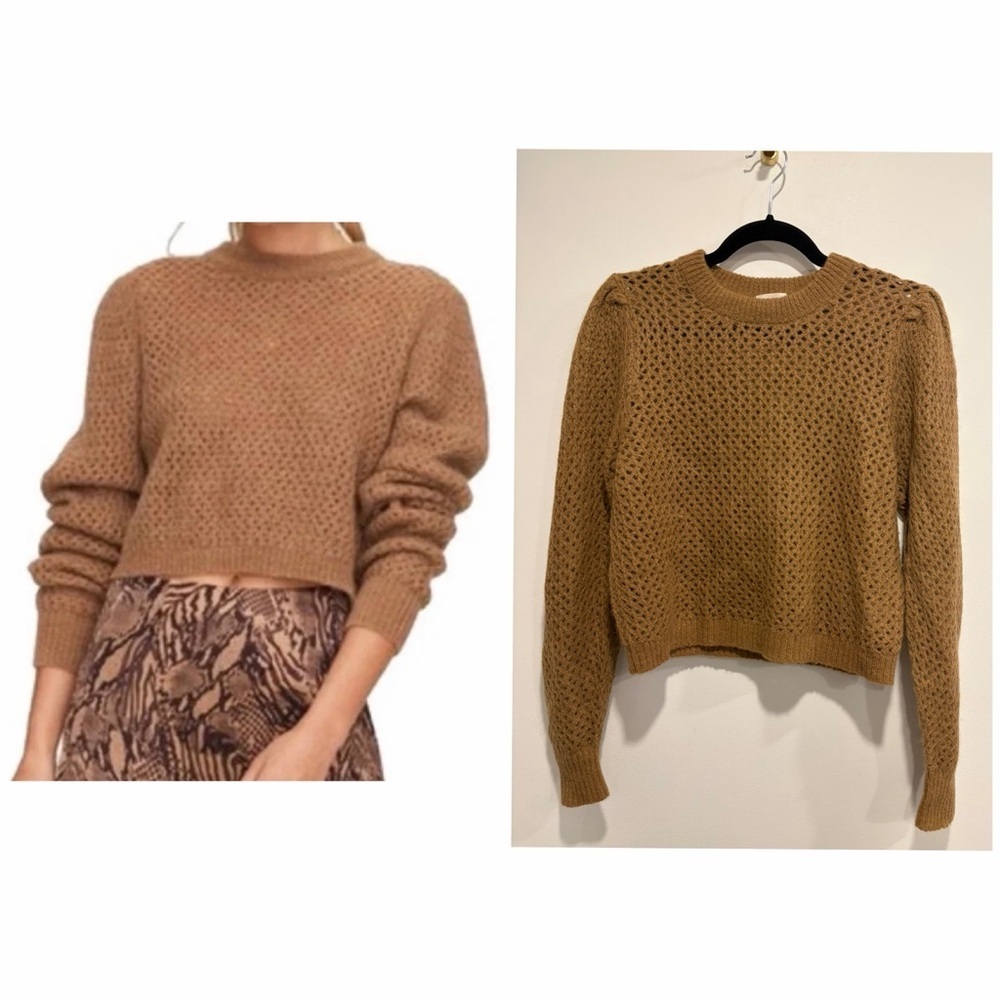 Wilfred (Aritzia) Open Knit Crop Alpaca Blend Sweater – Medium